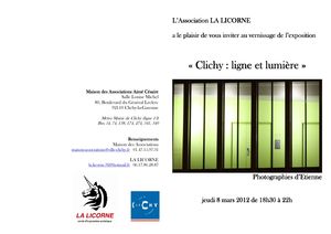 Invitation vernissage - Clichy ligne et lumière