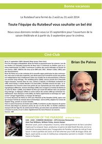 Programme  juillet 2014 cinéma Rutebeuf Clichy