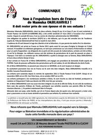 Communiqué de presse Mamuka OKRUASHVILI - 13 avril 2015