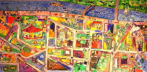 Fresque du quartier Berges de Seine